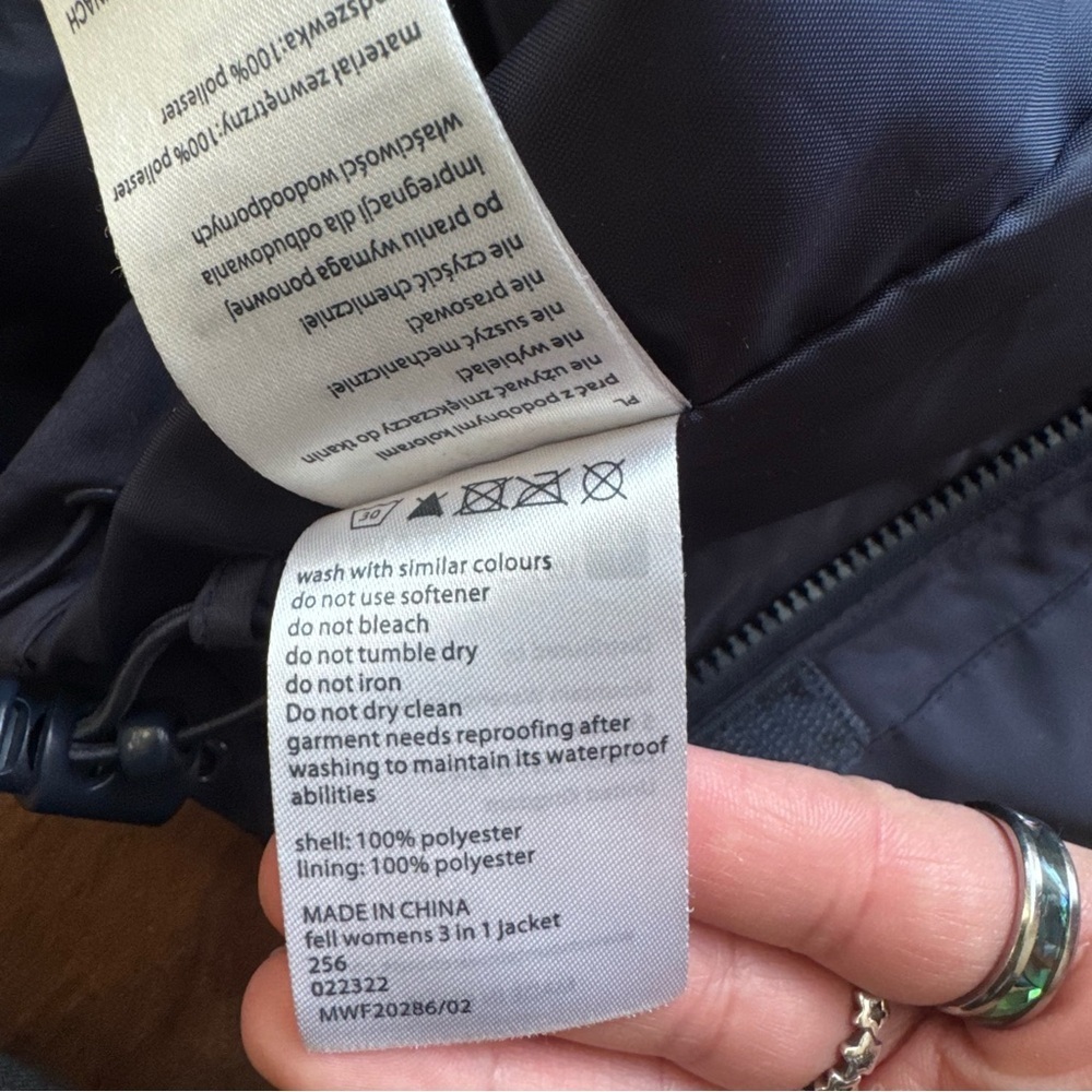 Mountain Warehouse Navy Lightweight Rain Jacket Windbreaker Hooded Outdoor Coat - Picture 10 of 10